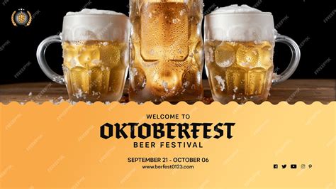 Free PSD | Set of oktoberfest beer mugs with foam