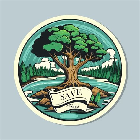 Premium Vector Ecology Illustration With Slogan Save Trees Love Our