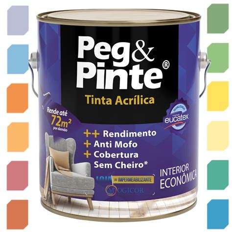 Tintas Acrílicas PEG PINTE 3 6L EUCATEX Loja do Impermeabilizante