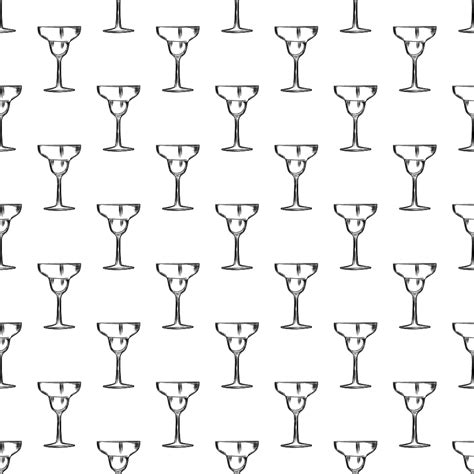 Hand Drawn Seamless Vector Hd Png Images Hand Drawn Empty Margarita