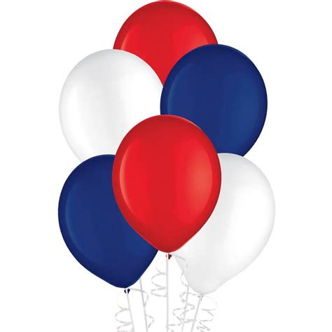 15ct, 11in, Patriotic 3-Color Mix Latex Balloons | Party City