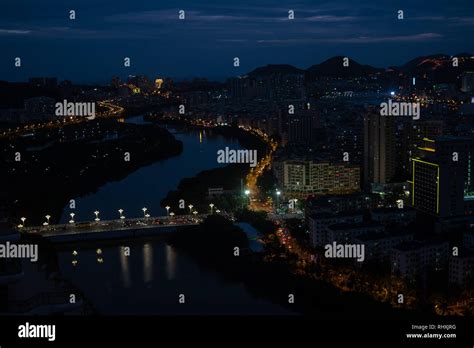 Modern City at Night Stock Photo - Alamy