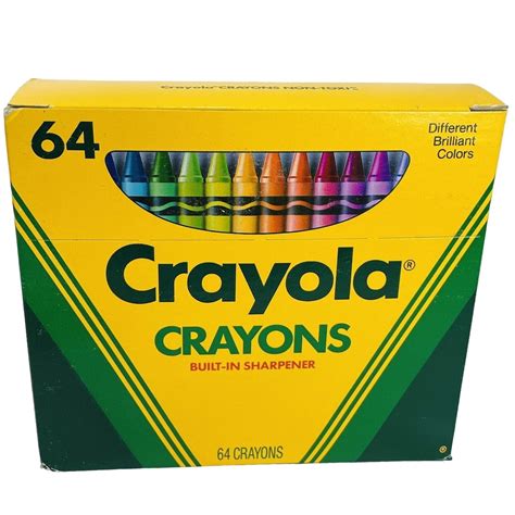 Crayola Crayons Sharpener Box 64 With Sharpener Vintage - Etsy