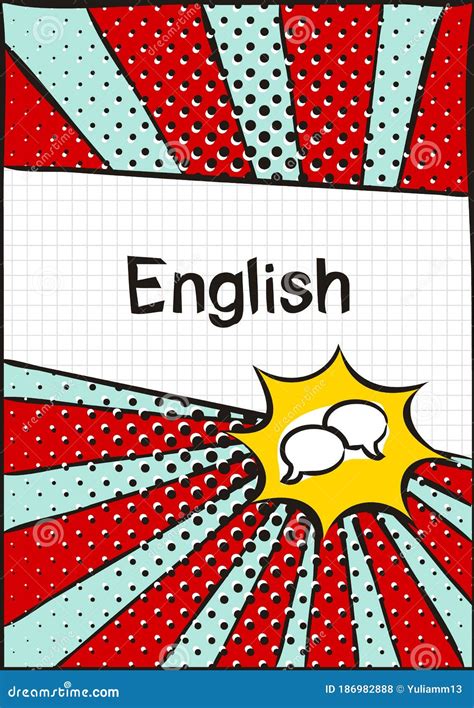 Portada De Un Cuaderno Escolar O Libro De Texto En Inglés Ilustración