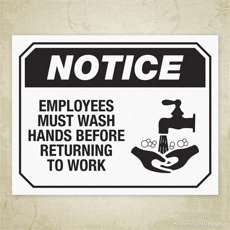 Employee Handwashing Sign Printable