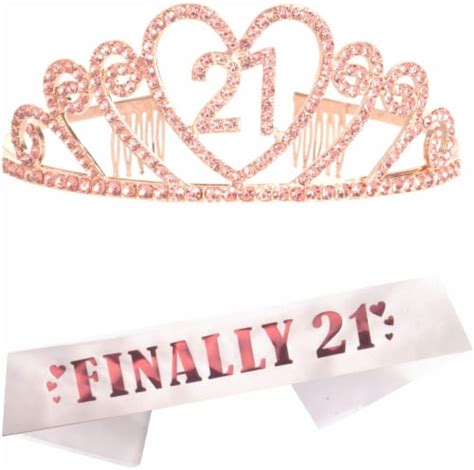 St Birthday Sash Tiara Set Glitter Sash Pink Tiara For Women