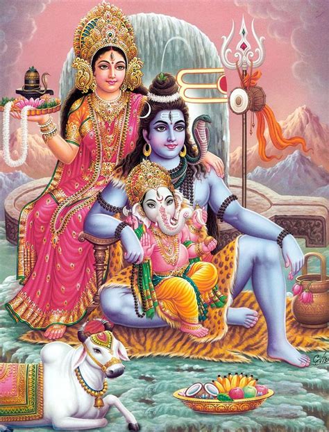 Shiva and Parvati with Ganesha | Shiva parvati images, Lord shiva ...