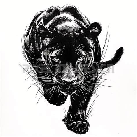 black panther tattoo design high resolution stencil digital