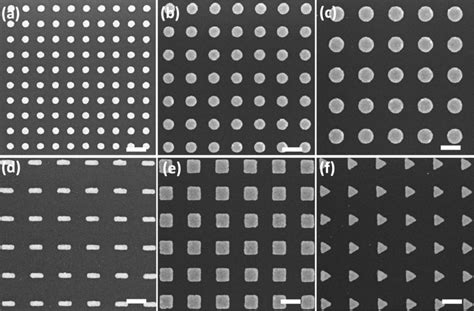 SEM Images Showing Gold Nanostructure Arrays Without An Adhesion Layer