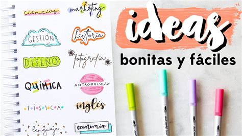 CÓMO HACER TÍTULOS BONITOS PARA DECORAR TUS APUNTES IDEAS FÁCILES Y