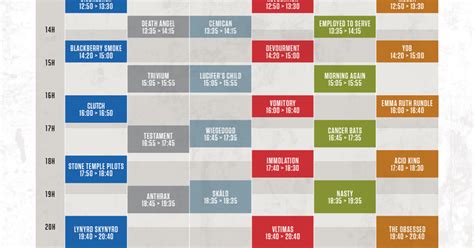 Hellfest Juin Running Order Eme Jour Juin