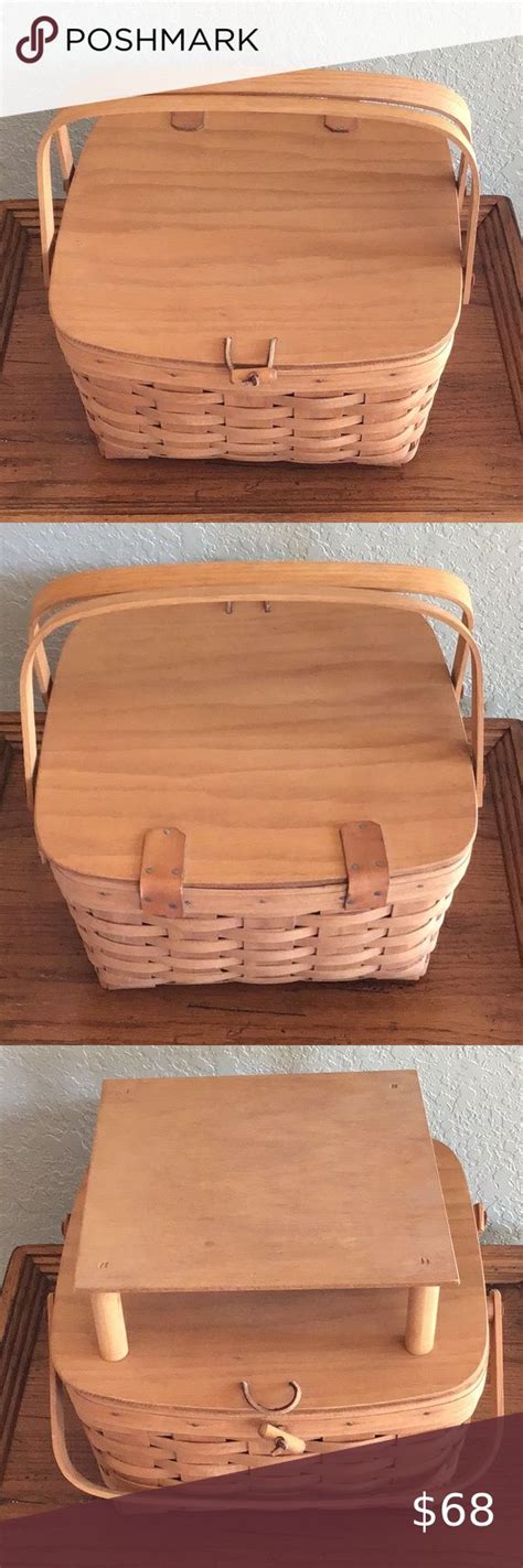 1987 Longaberger Pie Cake Picnic Basket With Pie Riser Picnic