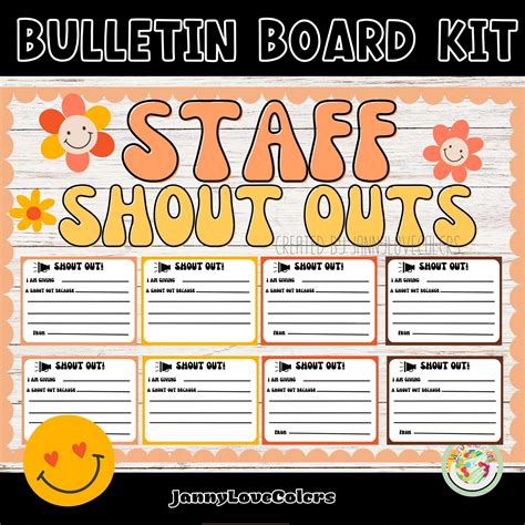 Staff Shout Outs Bulletin Board Letters Shout Out Cards Groovy Etsy