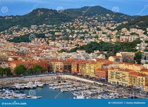 Port Du Nice Nice`s Port As Seen From Above In La Colline Du Chateau In ...