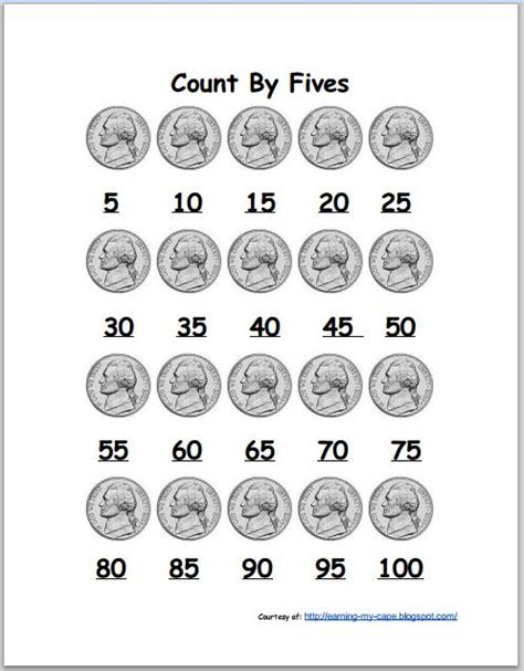 Counting By Fives Worksheets