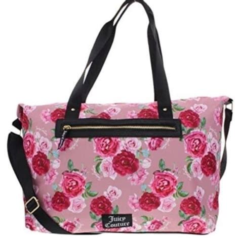 Juicy Couture Pink Floral Romantic Rose Duffel Overnight Bag Ebay