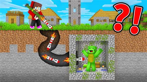 JJ Destroyed Mikey Underground Bunker In Minecraft Maizen YouTube