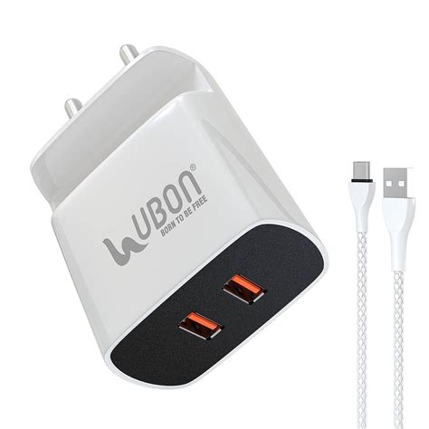 Ubon Dual Usb Charger Ch Fusion Charge W A Fast Charger With