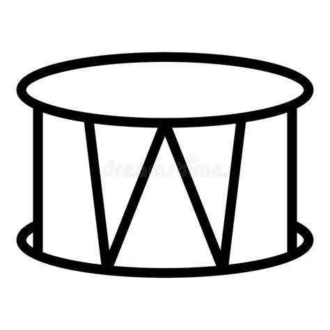 Outline Snare Drum Vector Icon Isolated Black Simple Line Element