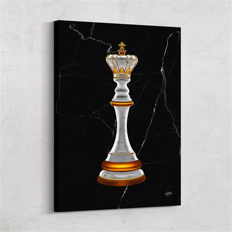 Shop Elegant King Chess Piece Wall Art on Marble Background | Inktuitive