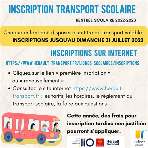 Inscription Pour Le Transport Scolaire 2022 23 Jusqu Au 31 Juillet