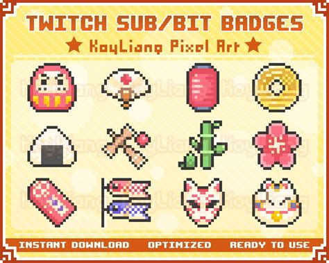 Cute Japanese Items Subscriber Badges Or Bit Tier Badges In Etsy In