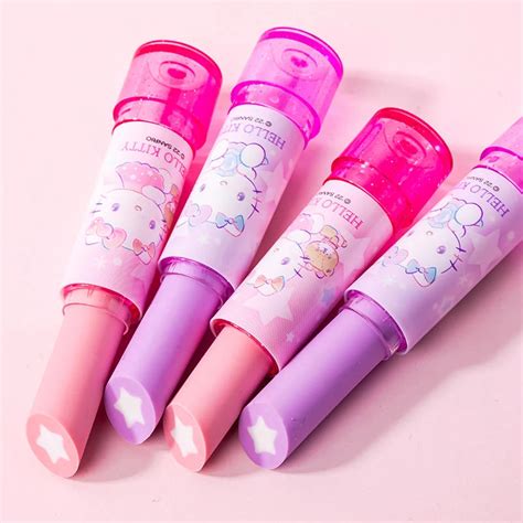 Sanrio Borrador De L Piz Labial Para Ni As Accesorios Kawaii De Anime