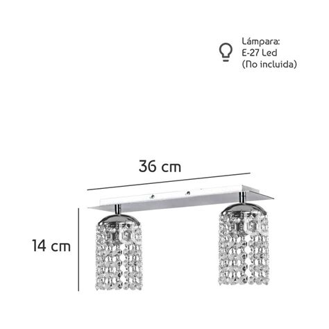 Luz Desing Ara A Plafon Cairel Cromado Lineal Lyon Luces Deco Moderno