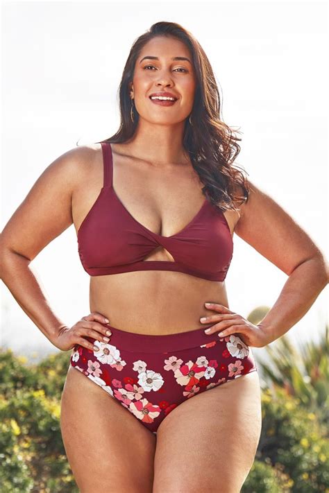 Quinn Floral High Waisted Plus Size Bikini Bottom Cupshe Au