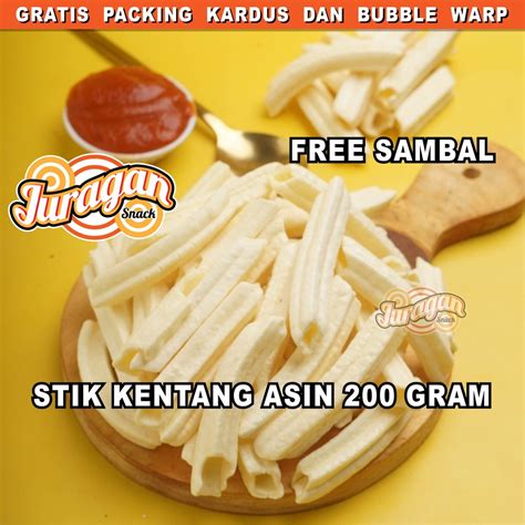 Jual Stik Kentang Asin French Fries 200 Gram Snack Kiloan Makanan