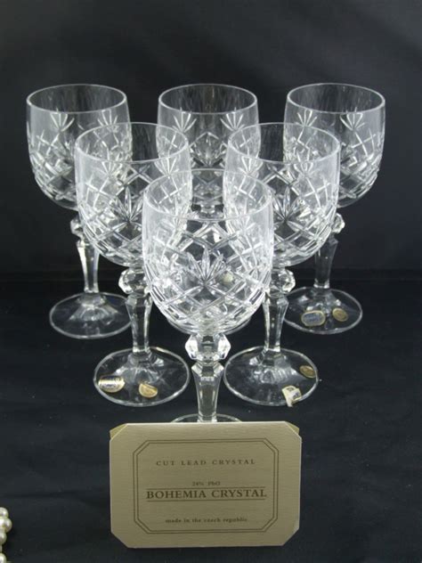 Bohemian Crystal Vanessa Wine Glasses Boxed Ebay