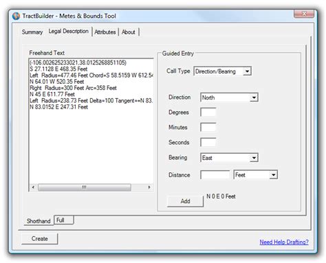 Metes & Bounds Tool - TractBuilder, LLC