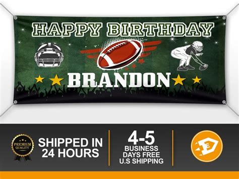 Football Birthday Banner Happy Birthday Sports Banner 5th - Etsy