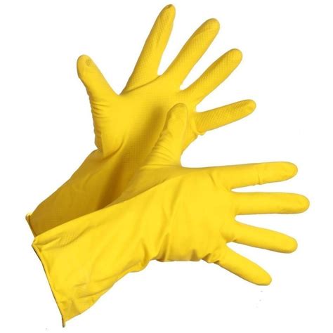 Surf Washable Industrial Rubber Hand Gloves Yellow For Multi Purpose