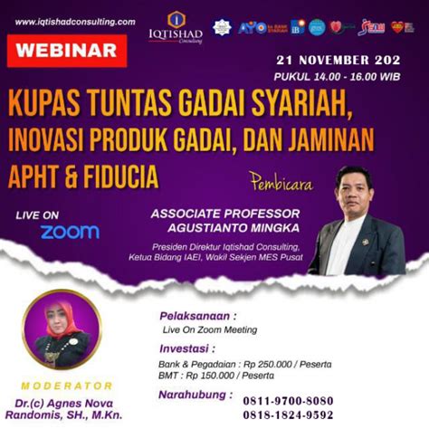 Iqtishad Consulting Webinar Kupas Tuntas Gadai Syariah Inovasi