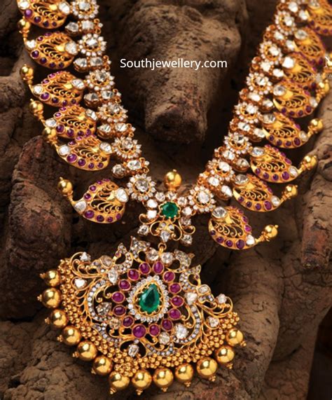 Polki Diamond Mango Mala Indian Jewellery Designs