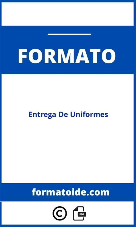 Formato De Entrega De Uniformes A Empleados