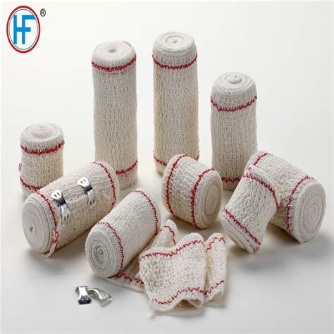 Medical Wound Dressing Red Blue Line Elastic Crepe Bandage Medical