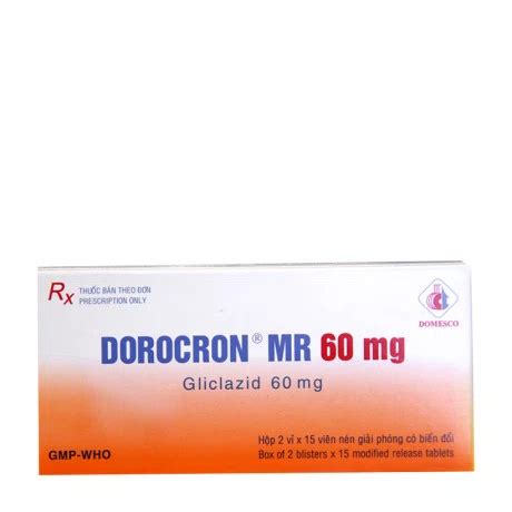 Viên nang phóng thích biến đổi Dorocron MR 60mg điều trị đái tháo đường