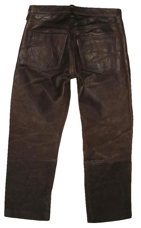 Speckige Enjoy Herren Lederjeans Nubuk Lederhose Dkl Braun