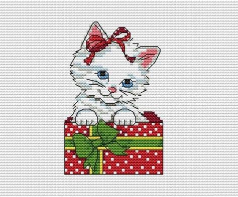 Christmas Cats Cross Stitch Pattern Funny Cats Embroidery Etsy Cat