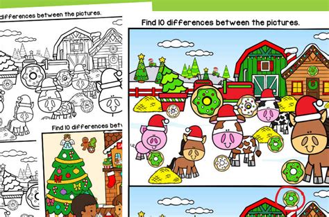 Spot The Differences Christmas Visual Perception Frogs And Fairies