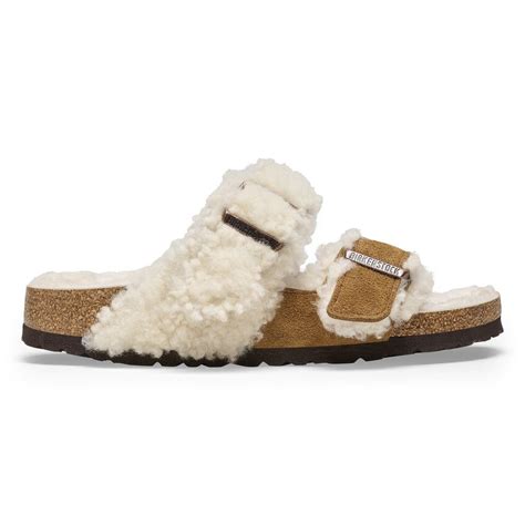 Arizona Teddy Split Suede Leather Shearling Mink Birkenstock