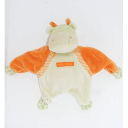 Doudou Semi Plat Vache Verte Orange Sucre D Orge