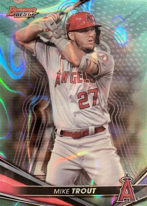 Mike Trout 2022 Bowman S Best 14 Aqua Lava Refractor 199 Price Guide