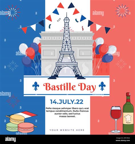 The French National Dayhappy Bastille Day Stock Vector Image And Art Alamy