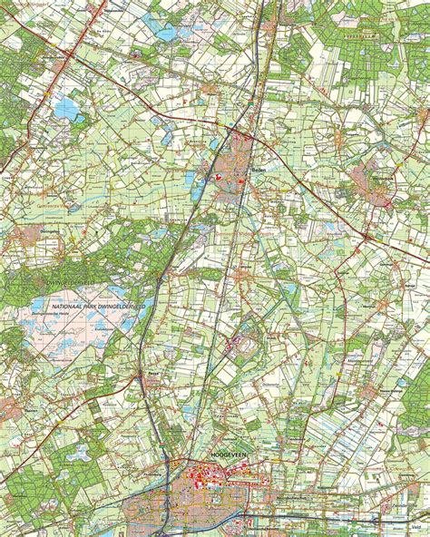 Topografische Kaart 17W Hoogeveen Digitaal Topografische Kaarten