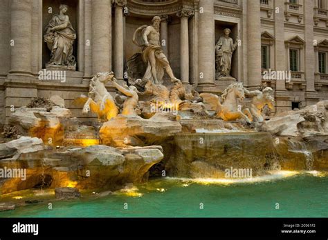 Fontana Di Trevi Trevi Brunnen Neptun Mit Gefl Gelten