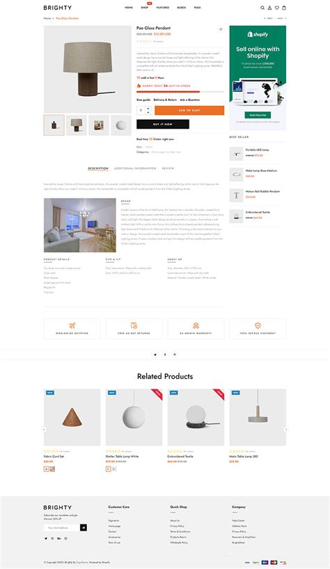 Brighty Lighting And Interior Lights Shopify Theme