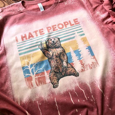 I Hate People Bear T Shirt Etsy